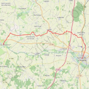 Itinéraire 6 Place François Mitterrand (Saint-Jean-d'Angély) - 20 Impasse du Bastion (Tonnay-Boutonne), distance, dénivelé, altitude, carte, profil, trace GPS