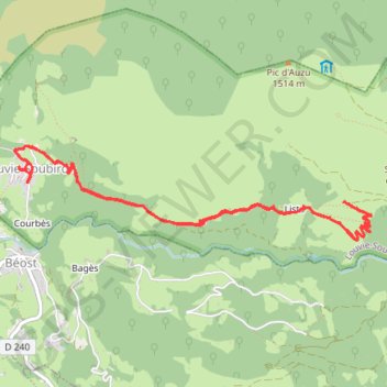 Itinéraire Village de Listo depuis le village de Louvie Soubiron - vallée d'Ossau (64), distance, dénivelé, altitude, carte, profil, trace GPS