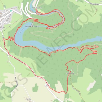Itinéraire Château de Thuriès - Gorges du Viaur - Pampelonne, distance, dénivelé, altitude, carte, profil, trace GPS