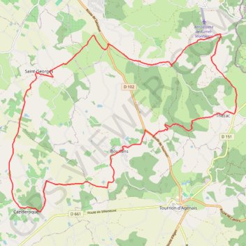 Itinéraire Circuit autour de Perricard - Saint-Georges, distance, dénivelé, altitude, carte, profil, trace GPS