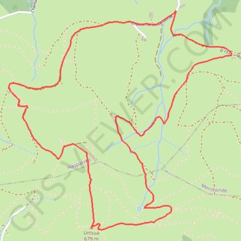 Itinéraire Ursuya les "captages", distance, dénivelé, altitude, carte, profil, trace GPS