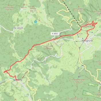 Itinéraire Hofsgrund - Obermünstertal, distance, dénivelé, altitude, carte, profil, trace GPS