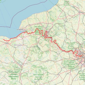 Itinéraire paris 417 km _4hq90, distance, dénivelé, altitude, carte, profil, trace GPS