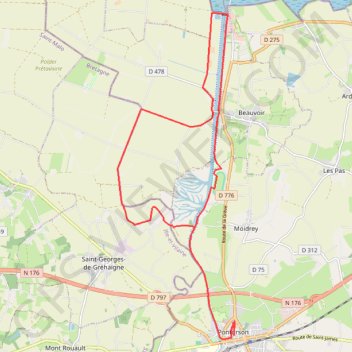 Itinéraire Semi-Marathon Courir en Baie, distance, dénivelé, altitude, carte, profil, trace GPS