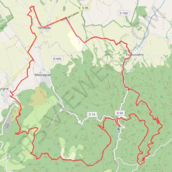 Itinéraire Taurou - Bernazobre - boucle, distance, dénivelé, altitude, carte, profil, trace GPS