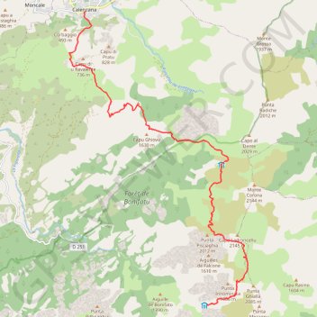 Itinéraire GR20 Carrozzu - Calenzana, distance, dénivelé, altitude, carte, profil, trace GPS