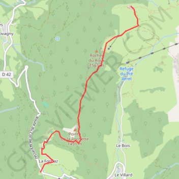 Itinéraire Bornes - Pointe de la Rochette, distance, dénivelé, altitude, carte, profil, trace GPS