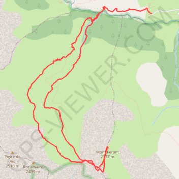 Itinéraire Mont Férant depuis Roya, distance, dénivelé, altitude, carte, profil, trace GPS