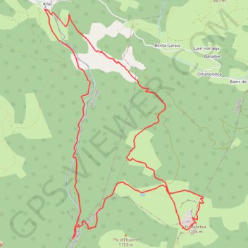 Itinéraire PIC ETCHECORTIA PAR SOURCE DE LA BIDOUZE _, distance, dénivelé, altitude, carte, profil, trace GPS