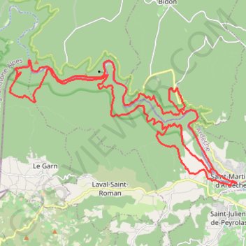 Itinéraire Gorges de l'Ardèche, distance, dénivelé, altitude, carte, profil, trace GPS