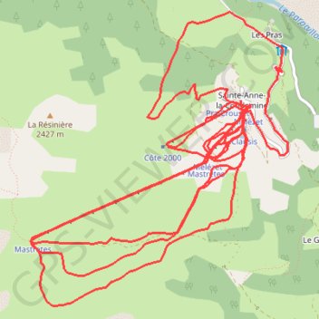 Itinéraire Sainte anne de condamine, distance, dénivelé, altitude, carte, profil, trace GPS