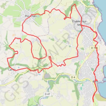 Itinéraire Rando Binic, distance, dénivelé, altitude, carte, profil, trace GPS