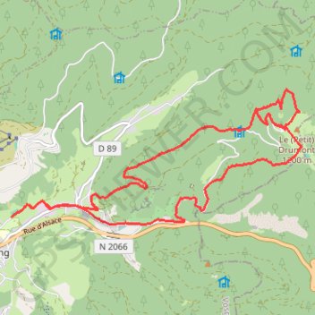 Itinéraire Le Drumont - Bussang, distance, dénivelé, altitude, carte, profil, trace GPS