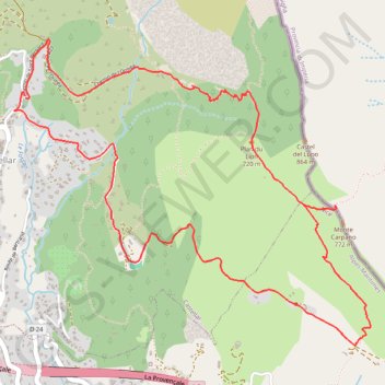 Itinéraire Mont-Carpano, distance, dénivelé, altitude, carte, profil, trace GPS