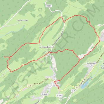 Itinéraire Tresberruy - Lamoura, distance, dénivelé, altitude, carte, profil, trace GPS