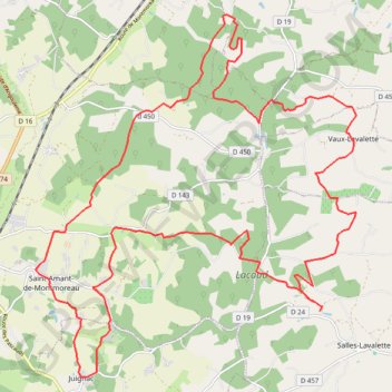 Itinéraire Salles Lavalette 33 kms, distance, dénivelé, altitude, carte, profil, trace GPS