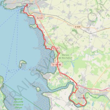 Itinéraire Day 7: Rochefort -> La Rochelle_1, distance, dénivelé, altitude, carte, profil, trace GPS