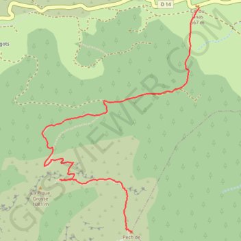 Itinéraire Pech de Bugarach par le col de Linas, distance, dénivelé, altitude, carte, profil, trace GPS