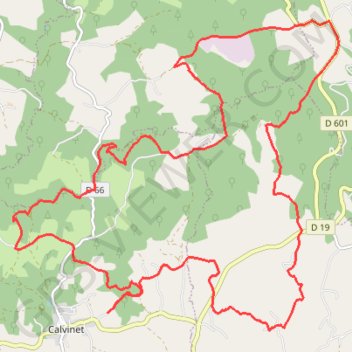 Itinéraire Dans les bois de Calvinet - La Roubine, distance, dénivelé, altitude, carte, profil, trace GPS