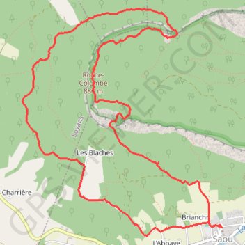 Itinéraire Roche Colombe, distance, dénivelé, altitude, carte, profil, trace GPS