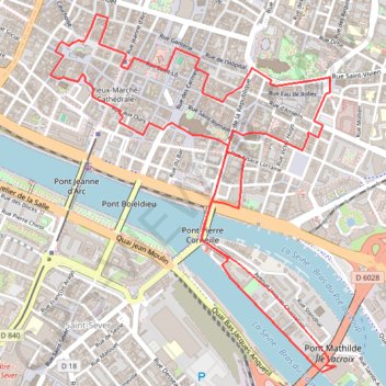 Itinéraire Rouen, distance, dénivelé, altitude, carte, profil, trace GPS
