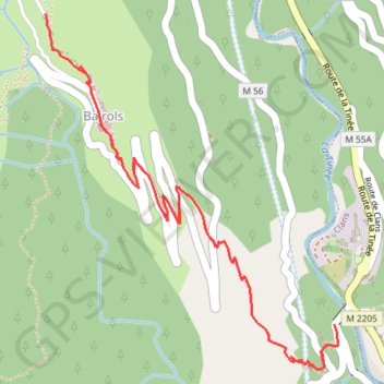 Itinéraire Clans - Bairols, distance, dénivelé, altitude, carte, profil, trace GPS