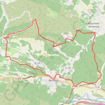 Itinéraire De Mirabeau à Beaumont de Pertuis par la chapelle Sainte Croix, distance, dénivelé, altitude, carte, profil, trace GPS