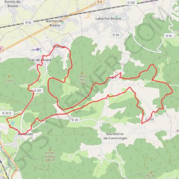 Itinéraire Les collines du Comminges - Barbazan, distance, dénivelé, altitude, carte, profil, trace GPS