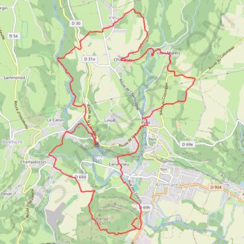 Itinéraire Cascade de Cerveyrieu et Gorges de Turignin en circuit, distance, dénivelé, altitude, carte, profil, trace GPS