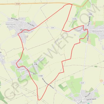 Itinéraire Pays du grés - Gueutteville-les-Grès, distance, dénivelé, altitude, carte, profil, trace GPS