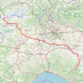 Itinéraire Via Francigena 1ère partie (Orsières - Passo della Cisa), distance, dénivelé, altitude, carte, profil, trace GPS