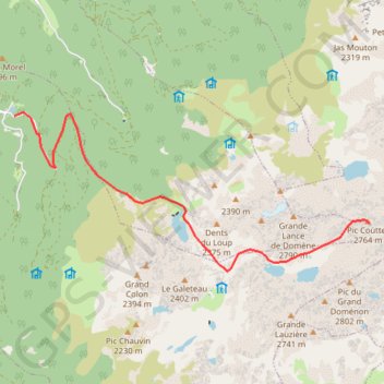 Itinéraire Pic Couttet, distance, dénivelé, altitude, carte, profil, trace GPS