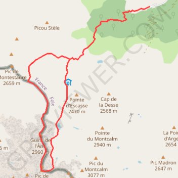Itinéraire Guins de l'Ase et Sotllo depuis l'Artigue, distance, dénivelé, altitude, carte, profil, trace GPS