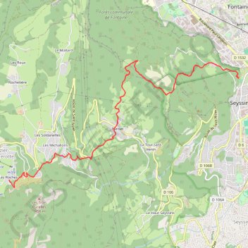 Itinéraire Grenoble (Fontaine) Saint Nizier par Pariset, distance, dénivelé, altitude, carte, profil, trace GPS