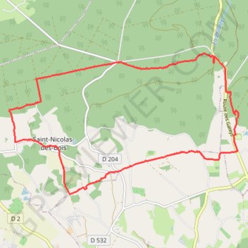 Itinéraire Au fil des chemins d'Ecouves - Saint-Nicolas-des-Bois, distance, dénivelé, altitude, carte, profil, trace GPS