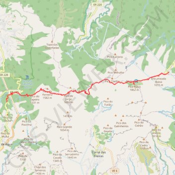 Itinéraire 1-Achada do Teixeira - Pico Ruivo - Encumeada, distance, dénivelé, altitude, carte, profil, trace GPS