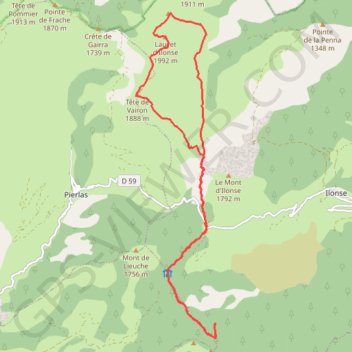 Itinéraire Lauvet & Brec d'Illonse, distance, dénivelé, altitude, carte, profil, trace GPS