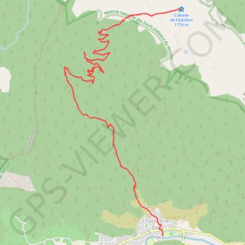 Itinéraire Retour sur Châtillon-en-Diois au départ de la Cabane de Châtillon, distance, dénivelé, altitude, carte, profil, trace GPS