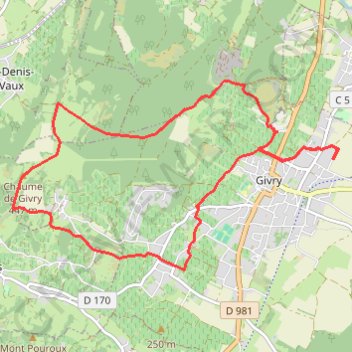 Itinéraire Givry 71640 le haut de russilly, distance, dénivelé, altitude, carte, profil, trace GPS