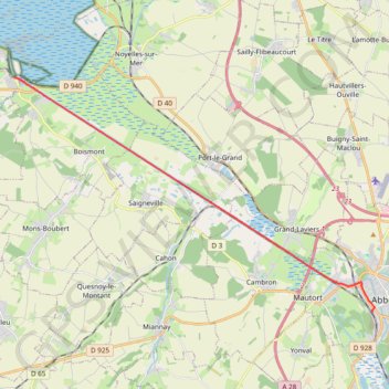 Itinéraire Balades de St-Valery-sur-Somme à Abbeville, distance, dénivelé, altitude, carte, profil, trace GPS