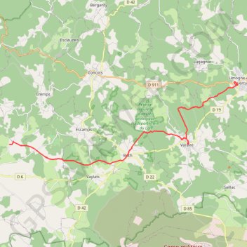 Itinéraire Limogne-en-Quercy - Mas de Vers, distance, dénivelé, altitude, carte, profil, trace GPS
