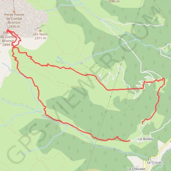 Itinéraire Pointe de Combe Bronsin, distance, dénivelé, altitude, carte, profil, trace GPS