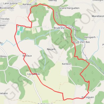 Itinéraire Circuit du Brandifrout - Bubry, distance, dénivelé, altitude, carte, profil, trace GPS