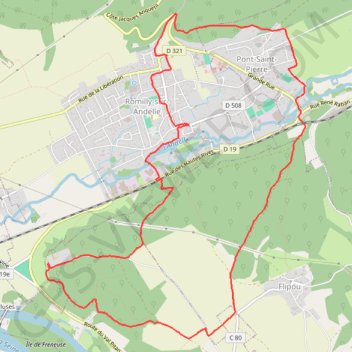 Itinéraire Randonnée Pont-Saint Pierre, distance, dénivelé, altitude, carte, profil, trace GPS