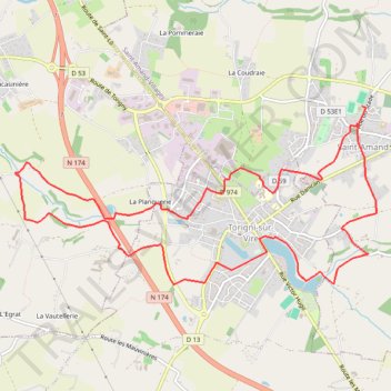Itinéraire 0 - Téléthon 12 kms marche, distance, dénivelé, altitude, carte, profil, trace GPS
