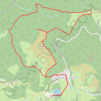 Itinéraire 6 Pradelles Cabardès Roc de Nouret, distance, dénivelé, altitude, carte, profil, trace GPS