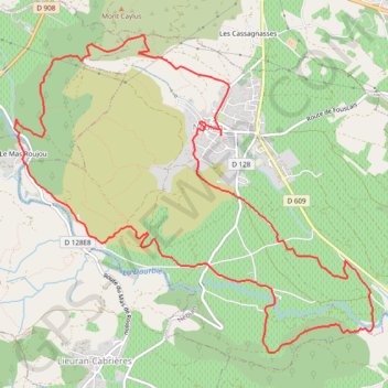 Itinéraire De la tourelle aux meules Nébian, distance, dénivelé, altitude, carte, profil, trace GPS