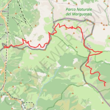 Itinéraire Col de Tende - chemin frontalier, distance, dénivelé, altitude, carte, profil, trace GPS