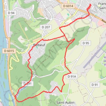 Itinéraire Belbeuf, distance, dénivelé, altitude, carte, profil, trace GPS