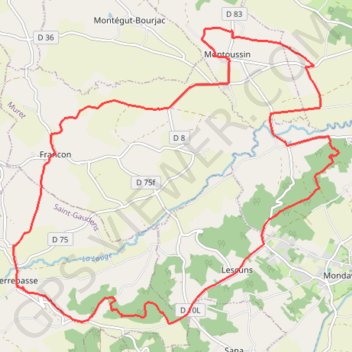 Itinéraire Coteaux de la Louge - Mondavezan, distance, dénivelé, altitude, carte, profil, trace GPS